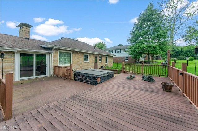 6567 Mount Everett Rd, Hubbard, OH 44425 - deck featuring a covered hot tub