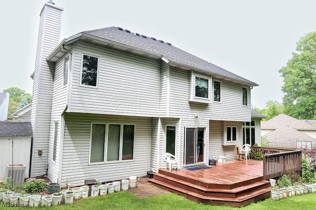 620 Ridgeline Dr, Cuyahoga Falls, OH 44223 - back of house with a chimney and a deck