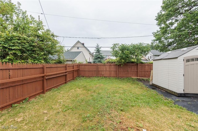 10310 Thrush Ave, Cleveland, OH 44111 - fenced backyard featuring a storage shed