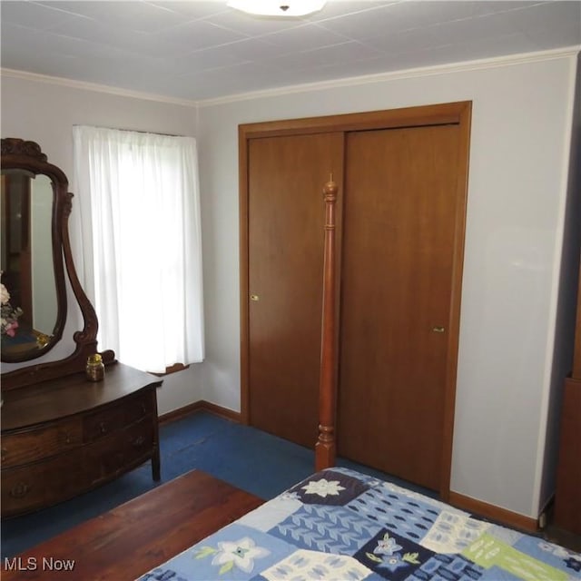 399 N Main St, Amsterdam, OH 43903 - bedroom with a closet and ornamental molding