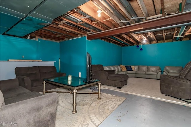 5710 Cardinal Dr, Mentor, OH 44060 - living room featuring unfinished concrete flooring