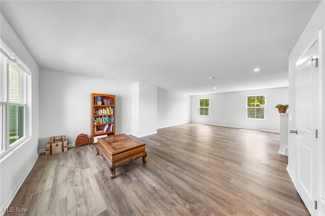 2457 Bishop Oval, Barberton, OH 44203 - living area featuring wood finished floors and recessed lighting