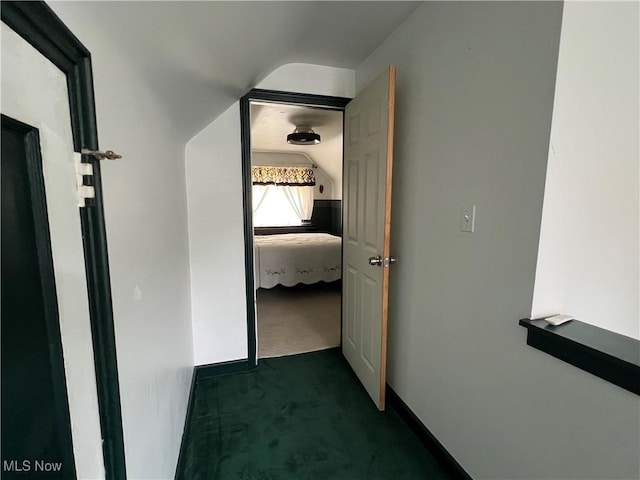 1749 Highview Ave, Akron, OH 44301 - corridor featuring dark carpet and lofted ceiling