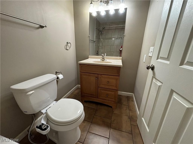 1312 Glennview St NE, Canton, OH 44721 - bathroom with vanity, tiled shower, and tile patterned floors