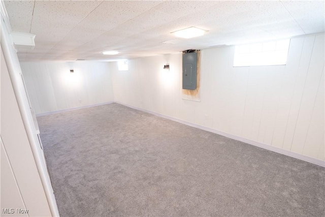 6580 Crossview Rd, Seven Hills, OH 44131 - basement with electric panel and carpet flooring