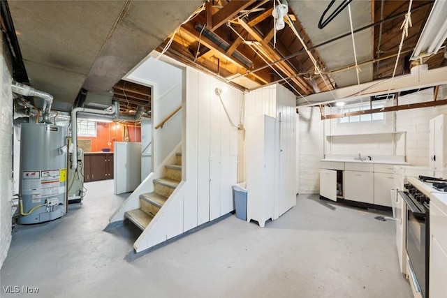 16200 Elsienna Ave, Cleveland, OH 44135 - basement featuring water heater and stairs