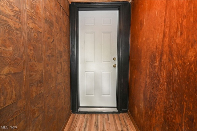 3620 E 63rd St, Cleveland, OH 44105 - doorway to outside featuring wood finished floors