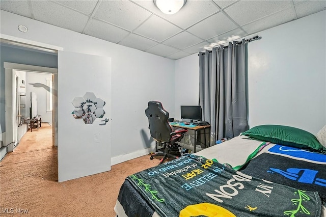 3676 E 69th St, Cleveland, OH 44105 - carpeted bedroom with a drop ceiling and baseboards