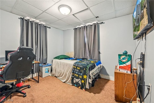 3676 E 69th St, Cleveland, OH 44105 - bedroom with carpet flooring and a drop ceiling
