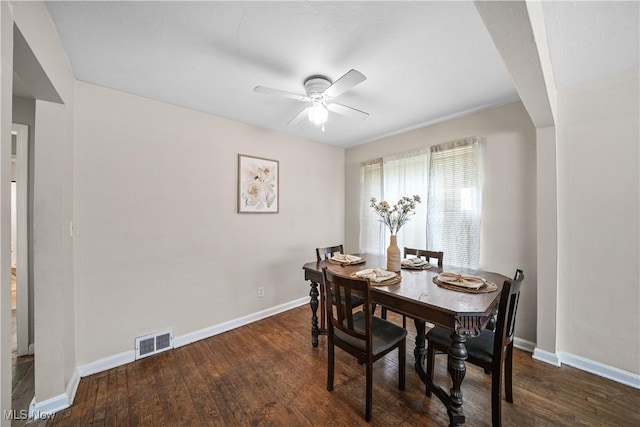 1369 Adelaide Ave SE, Warren, OH 44484 - dining area with ceiling fan and hardwood / wood-style floors