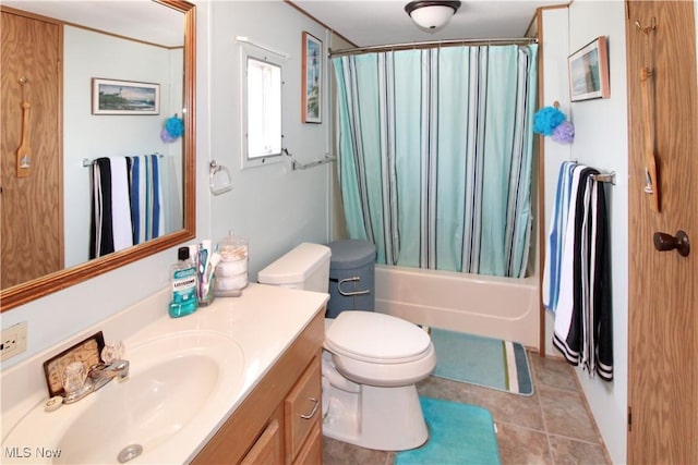 1660 N Compass Ave, Port Clinton, OH 43452 - full bathroom featuring vanity, shower / bath combo, and tile patterned flooring