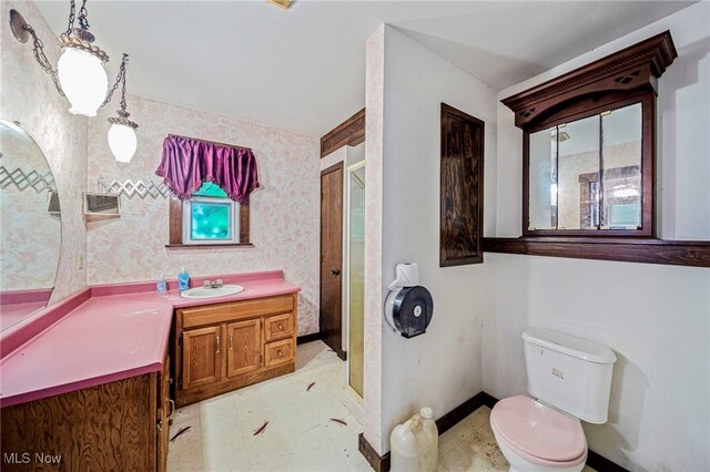 5769 Hurlburt Rd, Rome, OH 44085 - bathroom featuring wallpapered walls and vanity