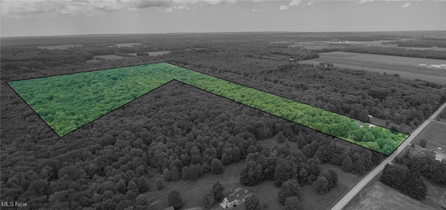 5769 Hurlburt Rd, Rome, OH 44085 - aerial view of sparsely populated area with property boundaries highlighted