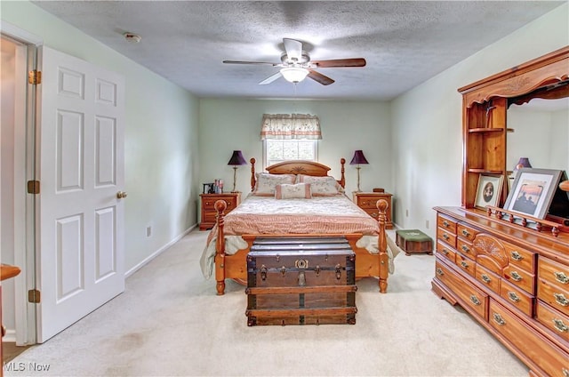 2121 Laurel Ln, Streetsboro, OH 44241 - bedroom featuring light carpet, a textured ceiling, and a ceiling fan