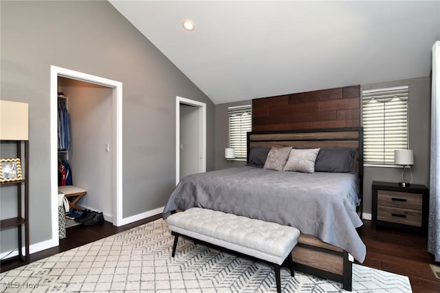 604 Marquardt Ave, Cleveland, OH 44113 - bedroom featuring vaulted ceiling, wood finished floors, and recessed lighting