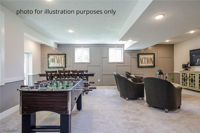 3344 White Willow Ln, Brunswick, OH 44212 - rec room featuring carpet, recessed lighting, and a textured ceiling