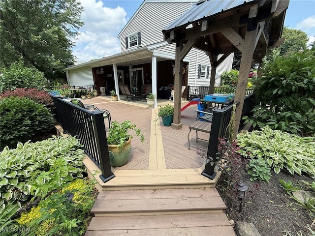 22399 Township Rd Unit 1203, West Lafayette, OH 43845 - wooden deck featuring outdoor dining area