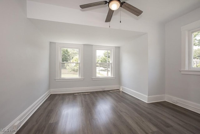 381 Watson St, Akron, OH 44305 - unfurnished room with dark wood-style floors and a ceiling fan