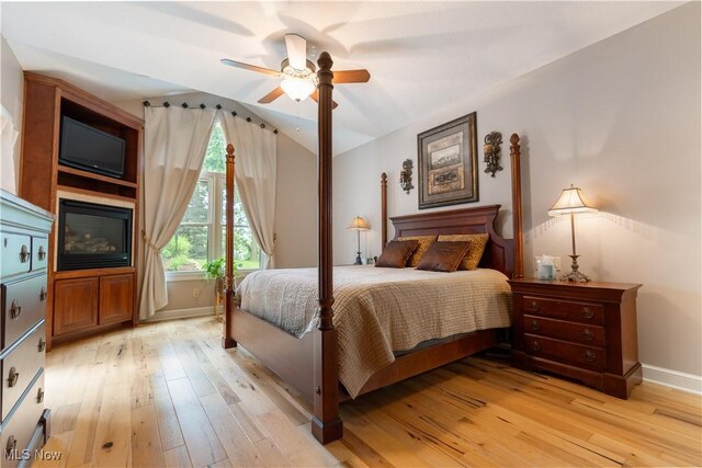1588 Eagle Watch St NE, Canton, OH 44721 - bedroom with light wood-type flooring, vaulted ceiling, and ceiling fan