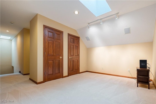 1588 Eagle Watch St NE, Canton, OH 44721 - bonus room with a skylight, light carpet, lofted ceiling, and recessed lighting