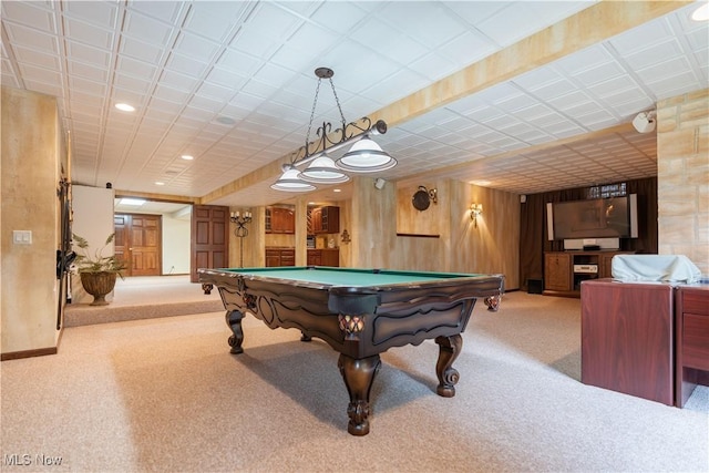1588 Eagle Watch St NE, Canton, OH 44721 - rec room with carpet flooring, billiards, and recessed lighting