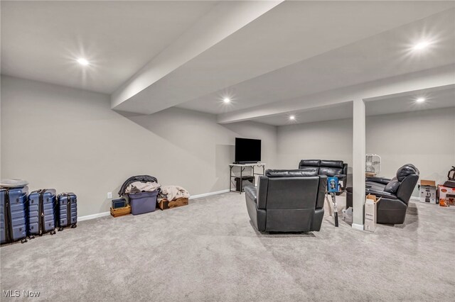 1633 Duncan Way, Streetsboro, OH 44241 - living room with carpet floors and recessed lighting
