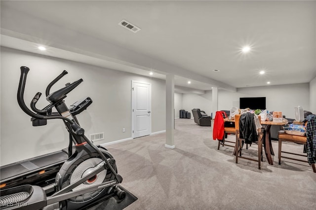1633 Duncan Way, Streetsboro, OH 44241 - workout area with recessed lighting and carpet flooring