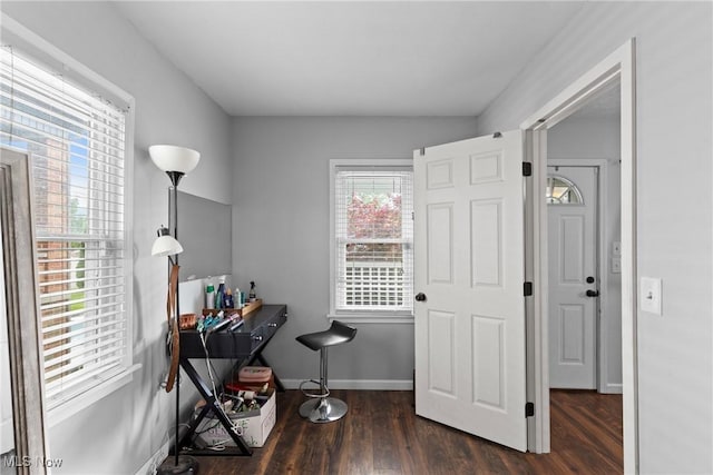 1309 7th St N, Martins Ferry, OH 43935 - office with dark wood-type flooring and baseboards