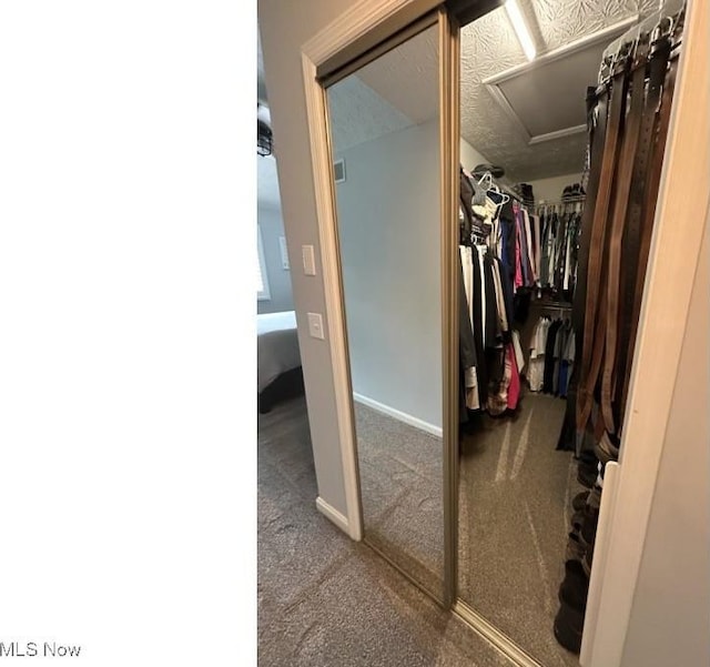 324 Buttermere Ln, Amherst, OH 44001 - walk in closet featuring carpet flooring and attic access