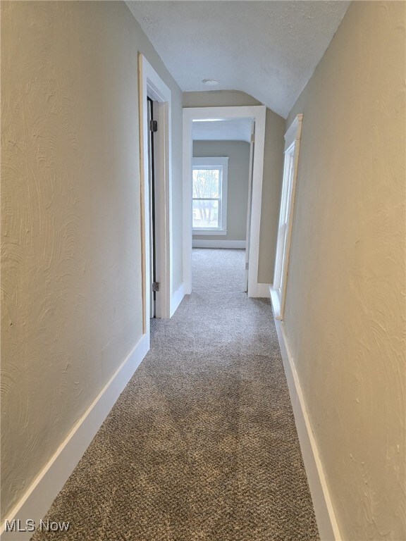 4175 E 95th St, Cleveland, OH 44105 - hall with vaulted ceiling and carpet floors