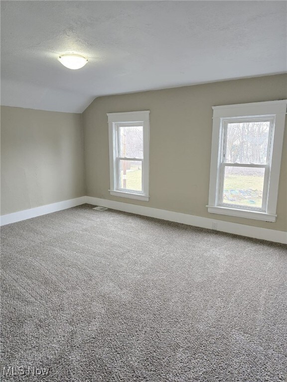4175 E 95th St, Cleveland, OH 44105 - carpeted spare room with baseboards and lofted ceiling