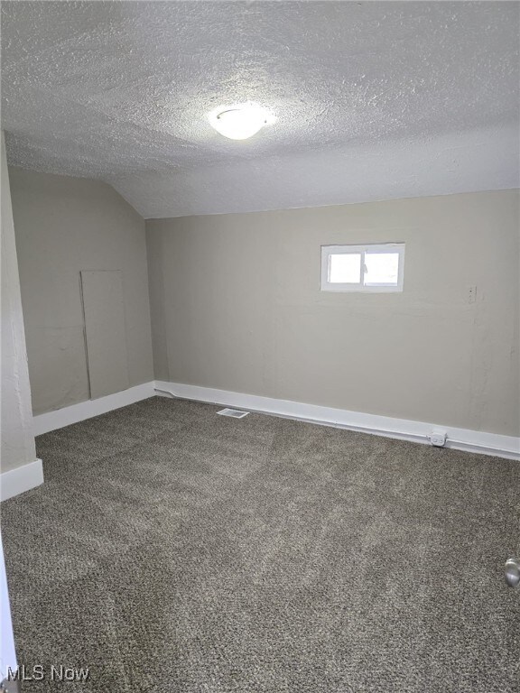 4175 E 95th St, Cleveland, OH 44105 - below grade area with carpet flooring and a textured ceiling