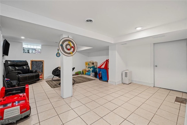 1646 Wyandotte Ave, Lakewood, OH 44107 - basement featuring light tile patterned floors and recessed lighting
