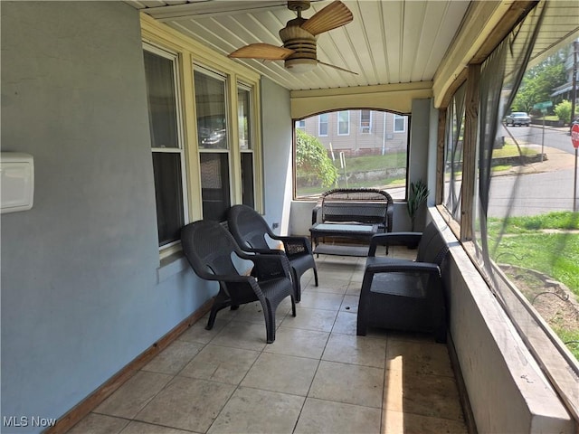 1038 Quincy St, Parkersburg, WV 26101 - sunroom / solarium featuring a ceiling fan and healthy amount of natural light