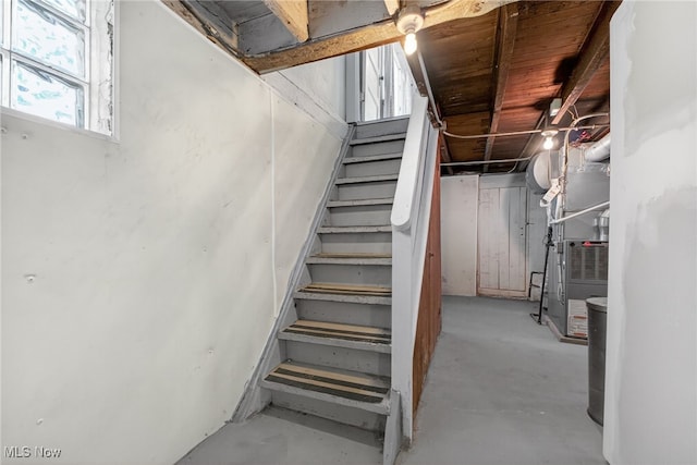 2117 Woodward Ave, Lakewood, OH 44107 - basement with stairs and heating unit