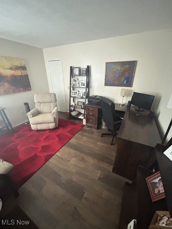 8050 Harbor Creek Dr Unit 1903, Mentor-On-The-Lake, OH 44060 - office with dark wood finished floors and a textured ceiling
