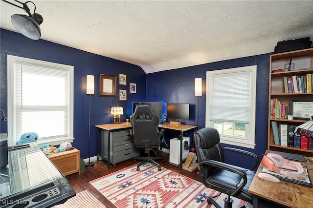 236 Johnson Ave, Cuyahoga Falls, OH 44221 - office area with wood finished floors and a textured ceiling