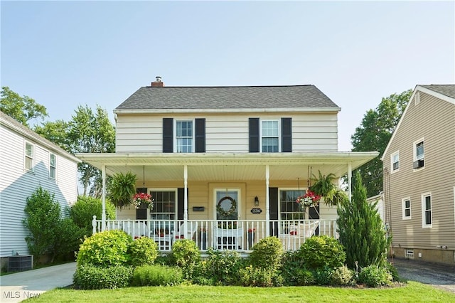 236 Johnson Ave, Cuyahoga Falls, OH 44221 - view of front of home featuring covered porch and a chimney