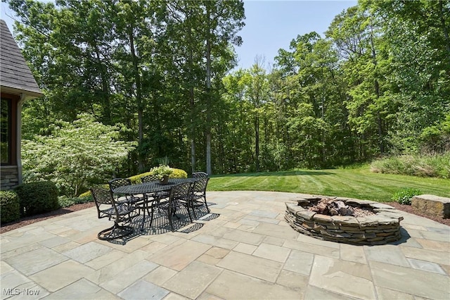 3116 Aviemore Way, Richfield, OH 44286 - view of patio / terrace with an outdoor fire pit and outdoor dining area