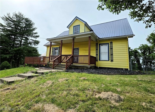 10 Browns Ridge Rd, Rockport, WV 26169 - view of front facade with a metal roof and a porch