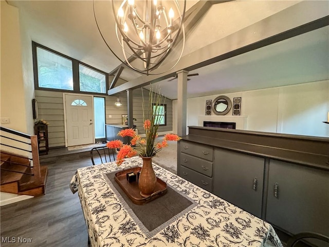 1121 Old Rosemar Rd, Parkersburg, WV 26104 - interior space featuring high vaulted ceiling and stairway