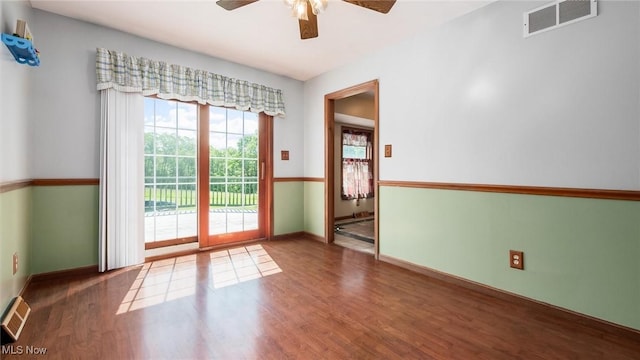 9910 Matchett Rd, Norwich, OH 43767 - spare room featuring ceiling fan and wood finished floors