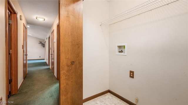 9910 Matchett Rd, Norwich, OH 43767 - laundry area featuring washer hookup and carpet flooring