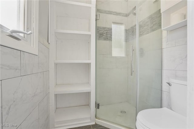 240 S Park Dr, Aurora, OH 44202 - full bathroom with a shower stall and tile walls