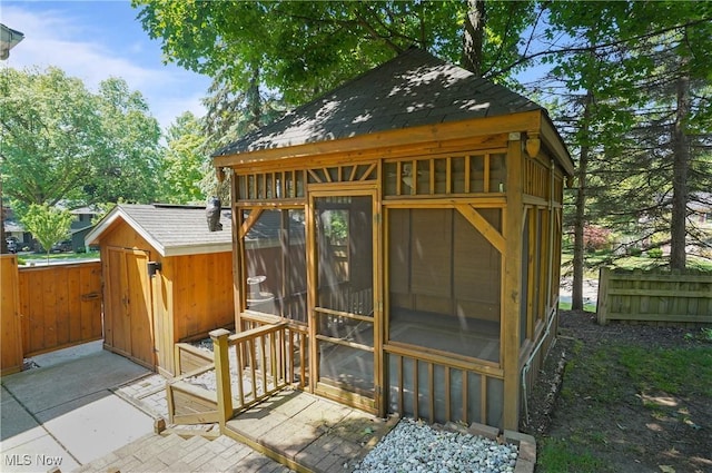 240 S Park Dr, Aurora, OH 44202 - view of shed with a sunroom