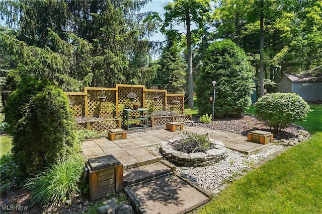 240 S Park Dr, Aurora, OH 44202 - view of patio / terrace featuring a fire pit