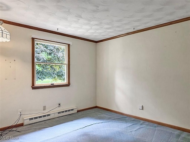 1027 Twp Rd Unit 1806, Ashland, OH 44805 - carpeted empty room featuring a baseboard heating unit and ornamental molding
