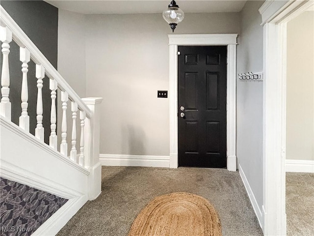 1021 12th Ave, Vienna, WV 26105 - entrance foyer with carpet floors and stairs