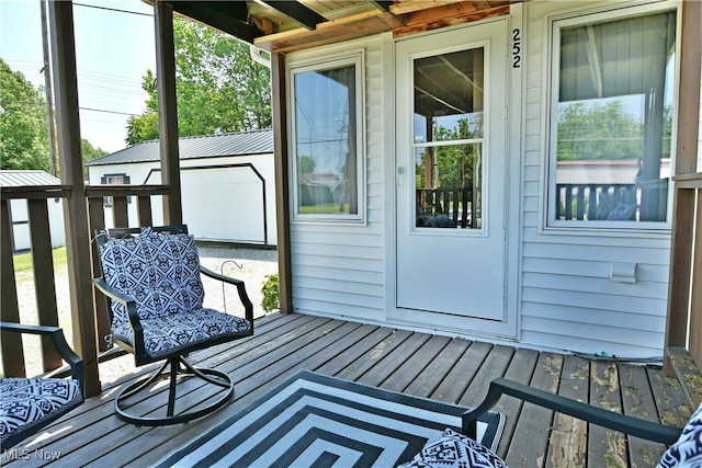 252 E Main St, Newton Falls, OH 44444 - deck with an outbuilding