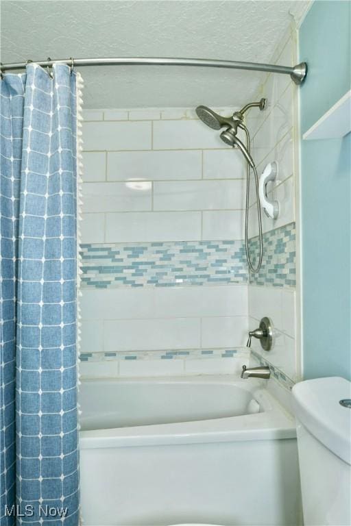 252 E Main St, Newton Falls, OH 44444 - full bathroom featuring shower / bathtub combination with curtain and toilet